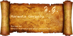 Harmata Gergely névjegykártya